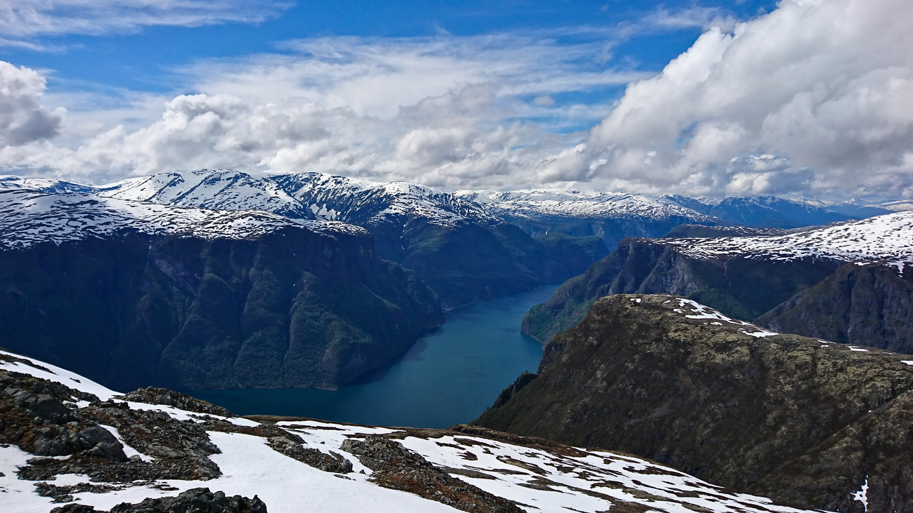 View over the Aurlandsfjord, Norway.
