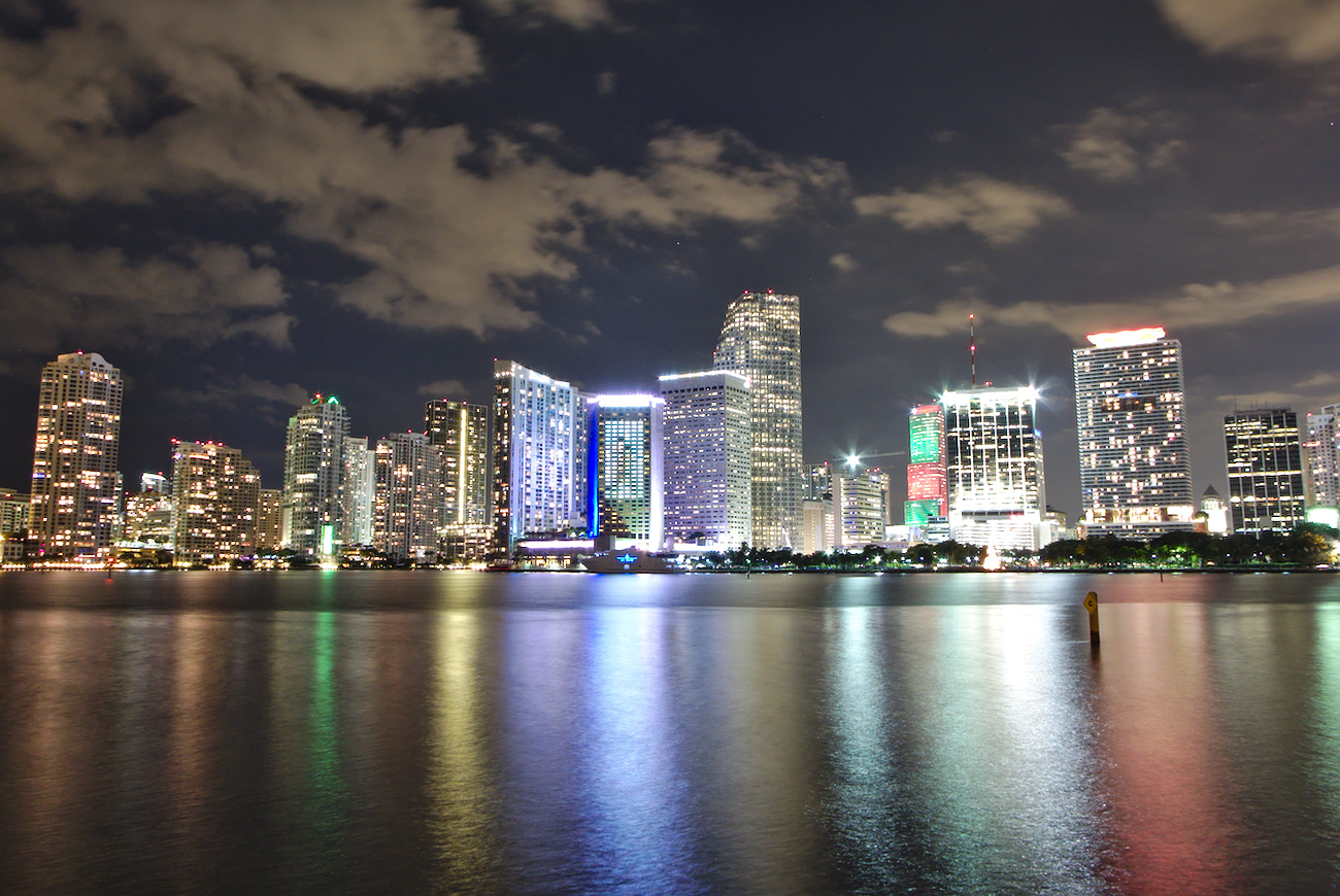 Downtown Miami viewed from the Port of Miami.