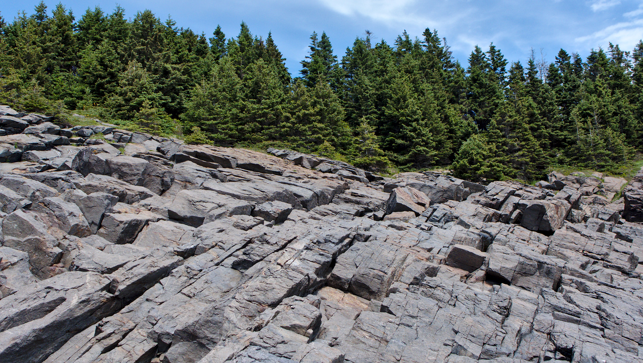Rock formation on Monhegan Island, Maine, USA.