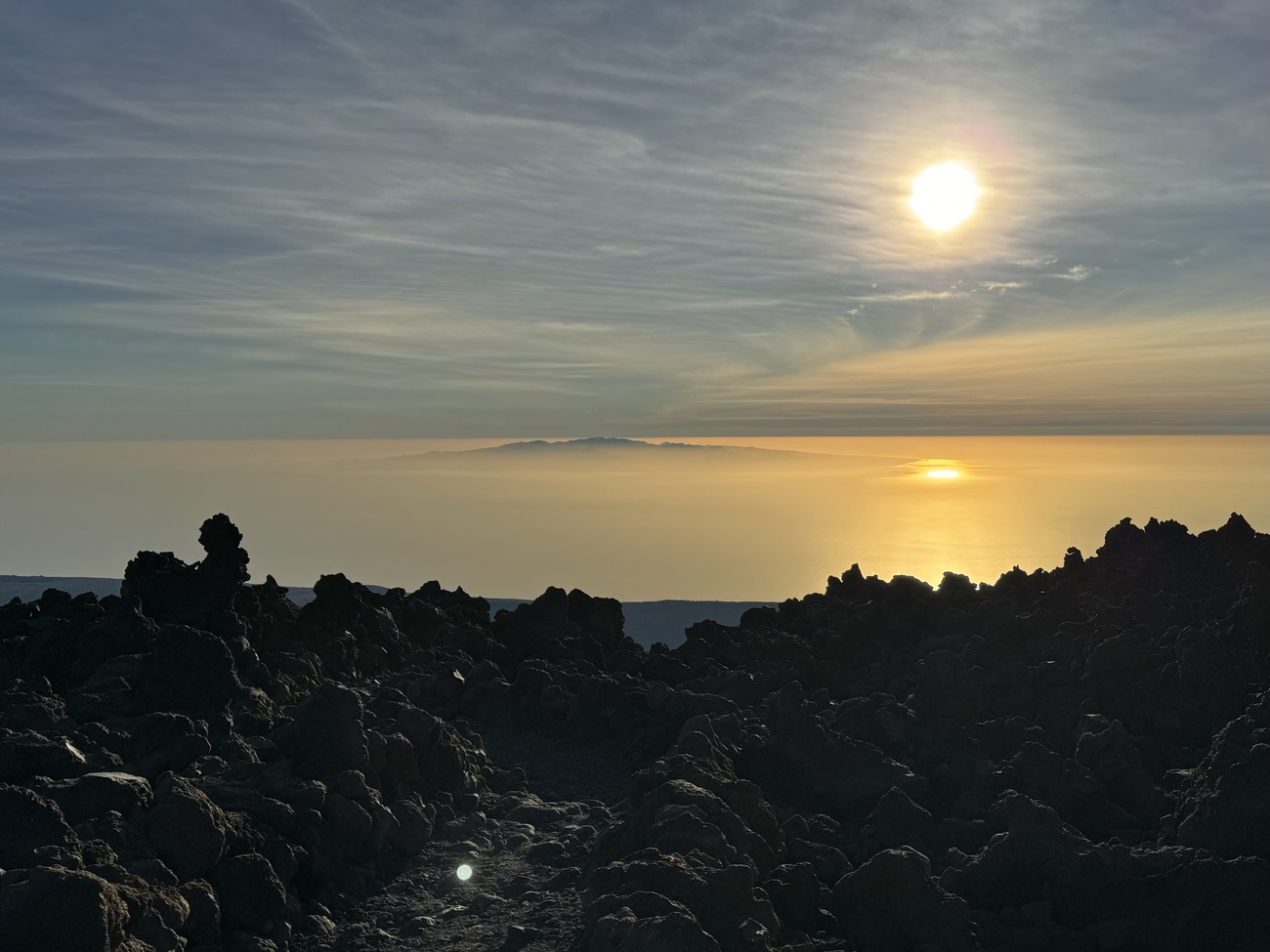 Surreal sunrise landscape as seen from Teide peak, Tenerife, Canary Islands.