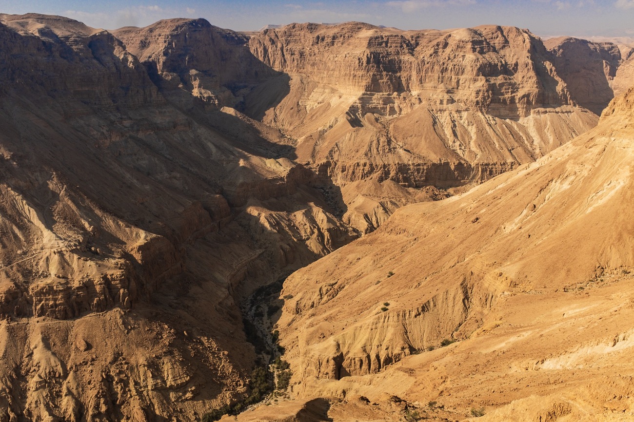Wadi Arugot canyon near Ein Gedi, Dead sea, Israel.